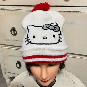 Sale! Hello Kitty White and Red Striped Hat